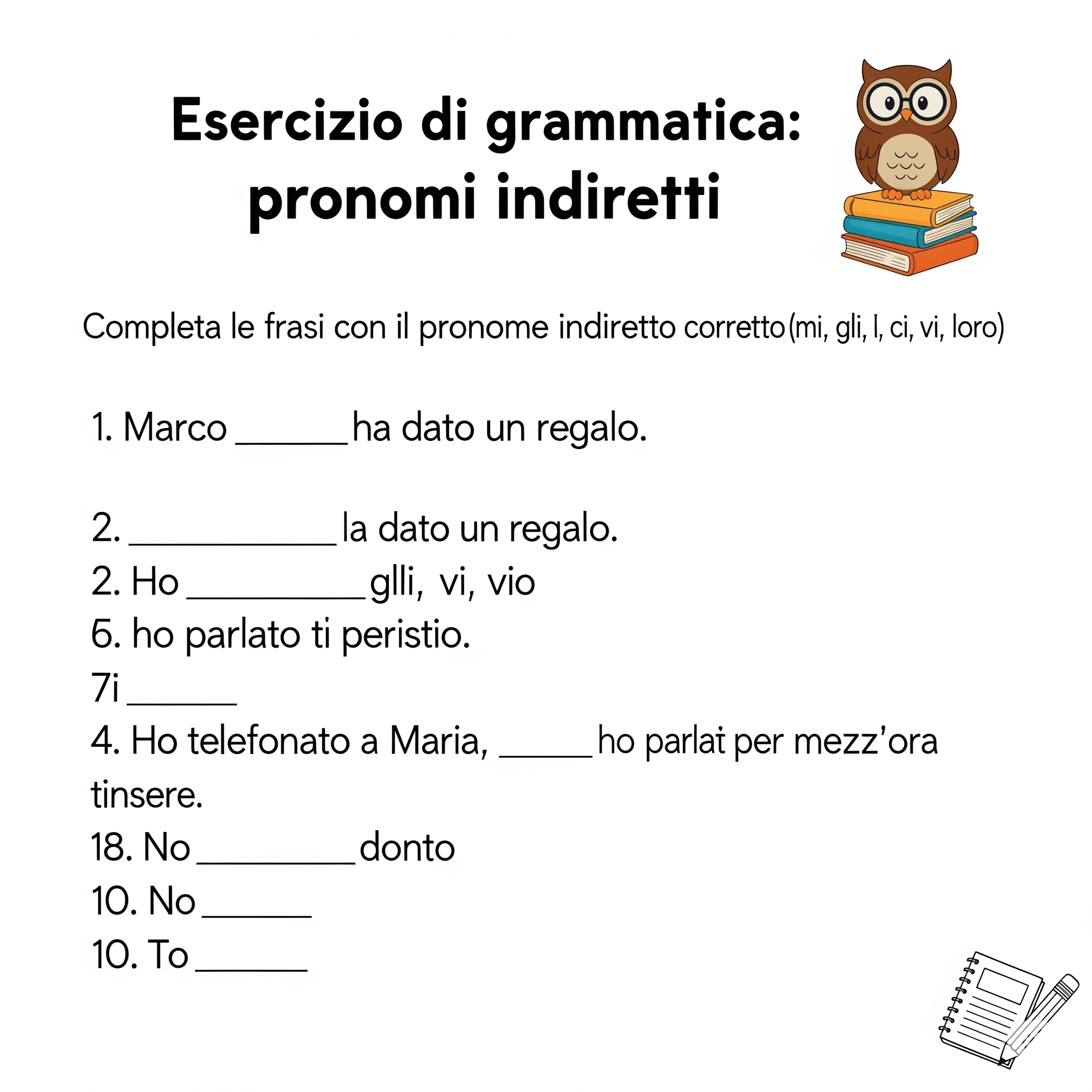 Grammar Practice: Indirect Pronouns